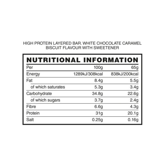 Esco Bar 65g White Chocolate Caramel Biscuit Nutritivne