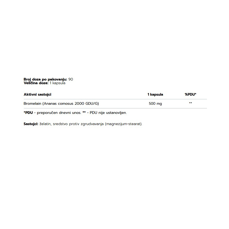 Bromelain 500 mg 60 kaps 2 Bromelain 500 mg 60 kaps - Slika 2