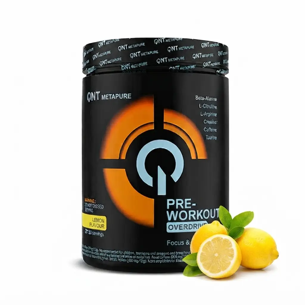 Pre-Workout Overdrive 390g 3 QNT Pre-Workout Overdrive 390 g ukus limunade uz limun