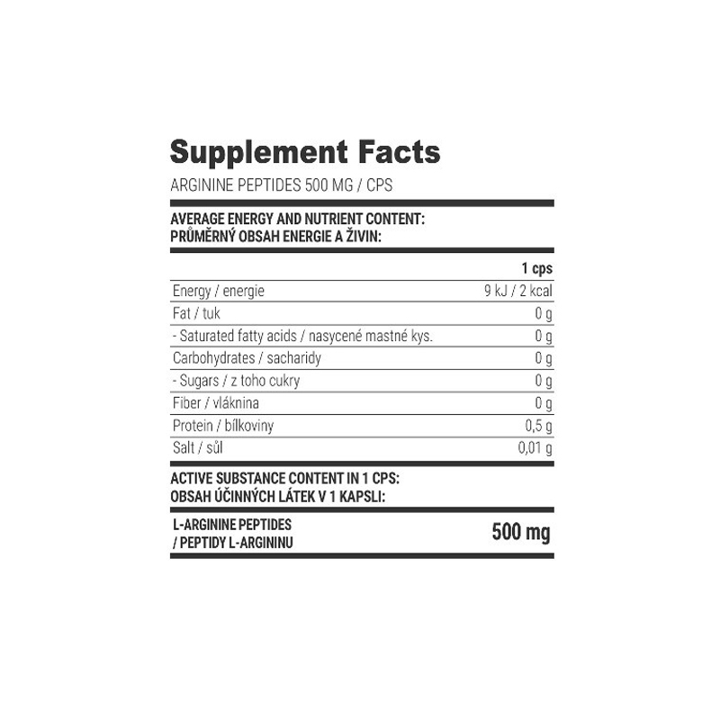 PEPTIDES ARGININE 500mg 100caps 2 PEPTIDES ARGININE 500mg 100caps - Slika 2