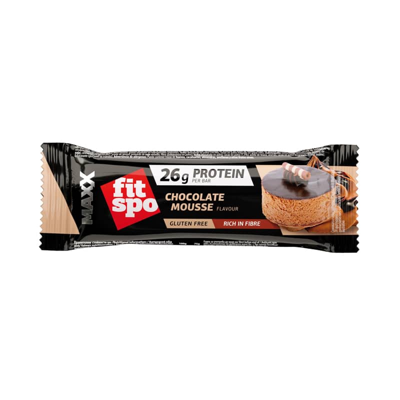 FitSpo Maxx 75g Choco Mousse 1 FitSpo Maxx proteinska pločica 75 g ukus Choco Mousse