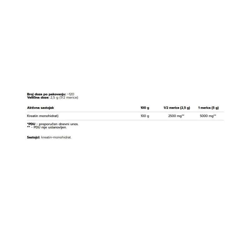 Creatine Monohydrate Supreme Pure - 500 g 2 Creatine Monohydrate Supreme Pure - 500 g - Slika 2