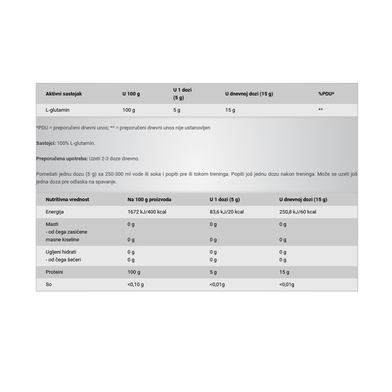 Glutamine Instant 1000g 2 Glutamine Instant 1000g - Slika 2