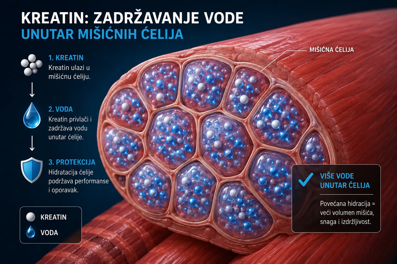 kreatin zadrzavanje vode misici
