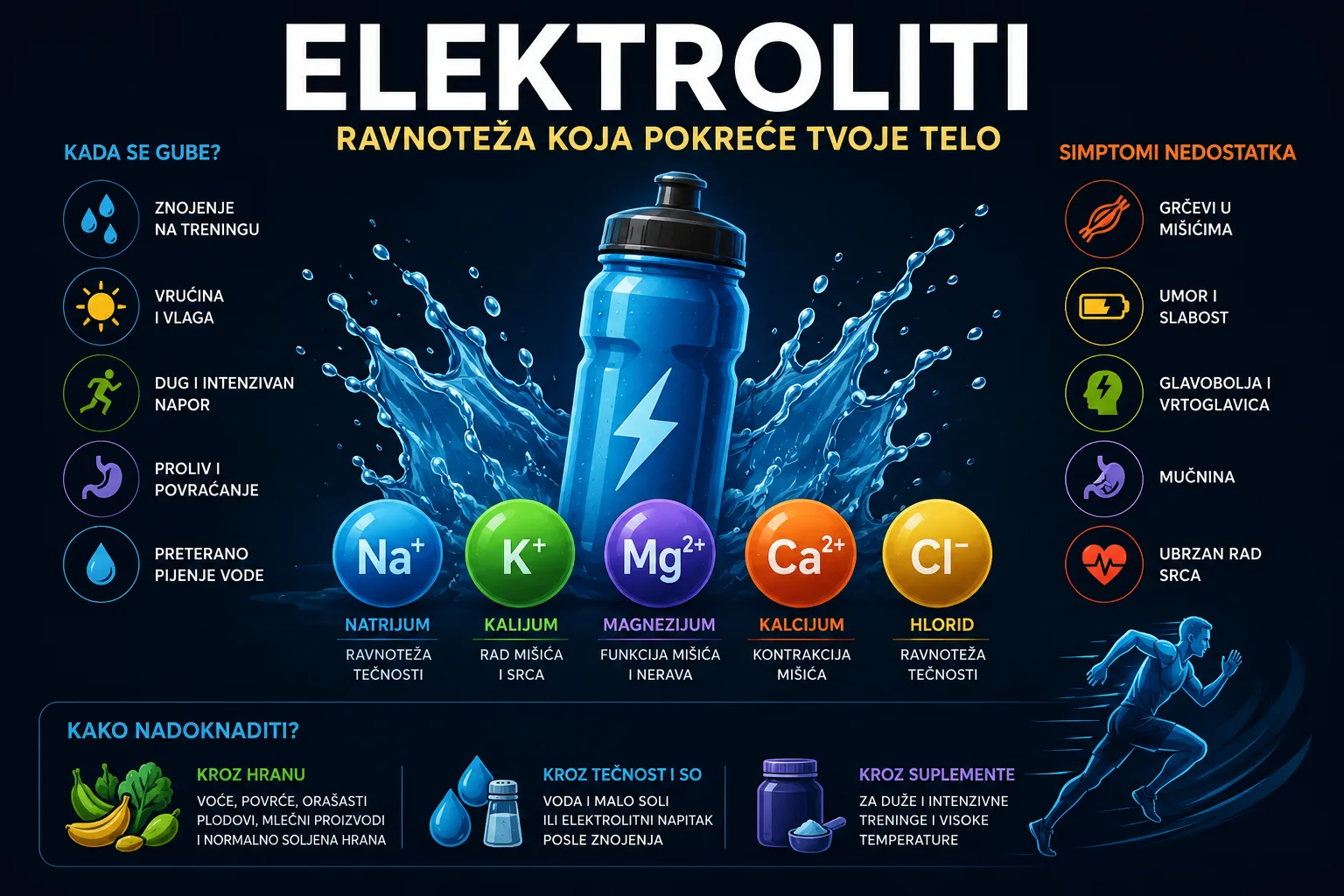 Elektroliti – šta su, kada se gube i kako ih pravilno nadoknaditi